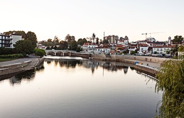 Naklejka premium Visitando a cidade de Águeda, cidade dos guarda chuvas coloridos. Distrito de Aveiro Portugal
