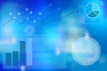 2d illustration futuristic business background graph concept
