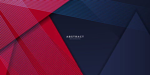 America presentation background with red and blue contrast color triangle abstract shapes