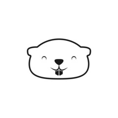 Beaver icon isolated on white background 