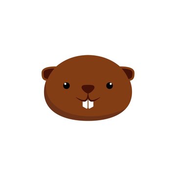 Beaver icon isolated on white background 