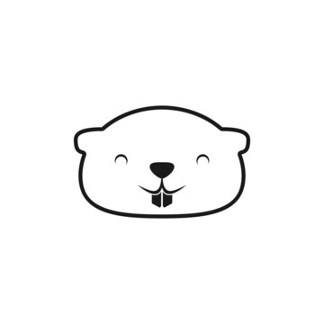 Beaver icon isolated on white background 