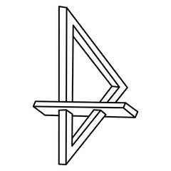 Sacred geometry figure. Impossible shapes. Web design elements. Optical illusion object. Line design. Geometric figures. Op art.