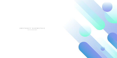 White presentation background with tosca light and purple abstract geometric shapes