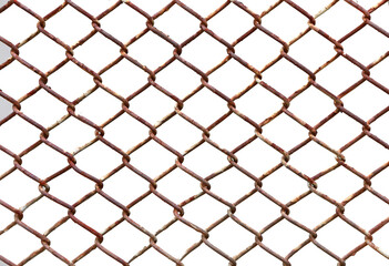 Fototapeta premium Old steel mesh with peeling paint on the surface