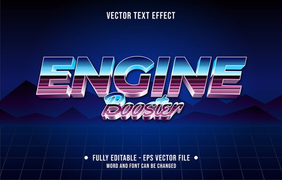 Editable Text Effect Gradient Color Retro Futuristic Eighties Style For Digital And Print Media Font Effect Template