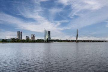 Fototapeta premium Daugava river in Riga, Latvia