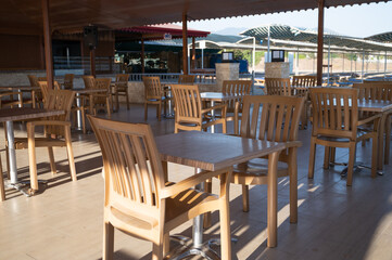 Empty dining facility at the resort