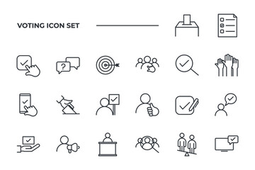 Voting set icon, isolated Voting set sign icon, vector illustration
