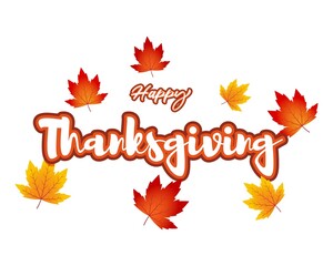 Vector illustration for thanks giving with autumn leaves.