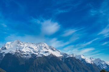 Fototapeta na wymiar The fjord glacier alpine mountain landscape of New Zealand