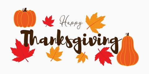 Vector illustration for thanks giving with autumn leaves.