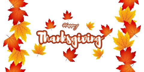Vector illustration for thanks giving with autumn leaves.