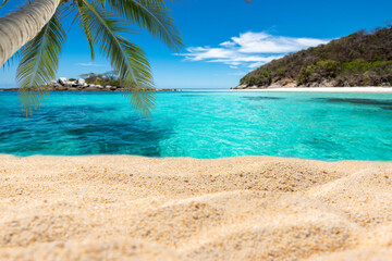 white sand and beautiful tropical beach. - 454068386