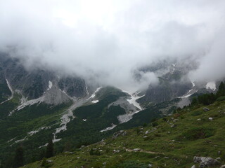 mountains and clouds