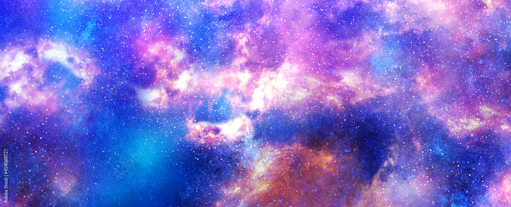 Wall mural nebula and galaxies in space. abstract cosmos background banner texture background wallpaper in more