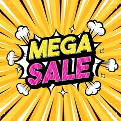 Mega Sale Pop art style phrase Comic style
