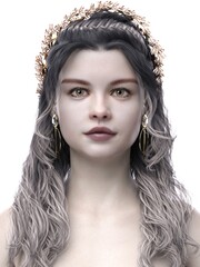3D rendering illustration female model avatar