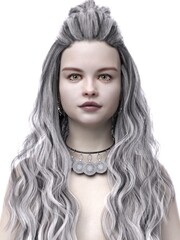 3D rendering illustration female model avatar