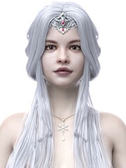 3D rendering illustration female model avatar