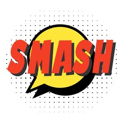 Sketch doodle speech bubble with smash communication phrase