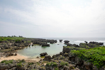 鹿児島県　沖永良部島のウジジ浜の奇岩