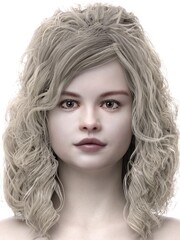 3D rendering illustration female model avatar