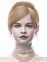 3D rendering illustration female model avatar