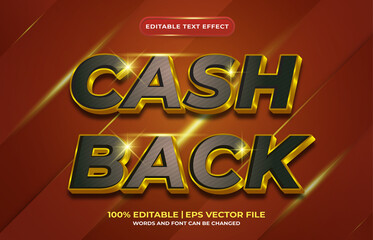 Cash back luxury gold editable text effect