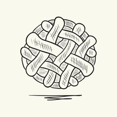 Apple pie. Hand drawn vector illustration