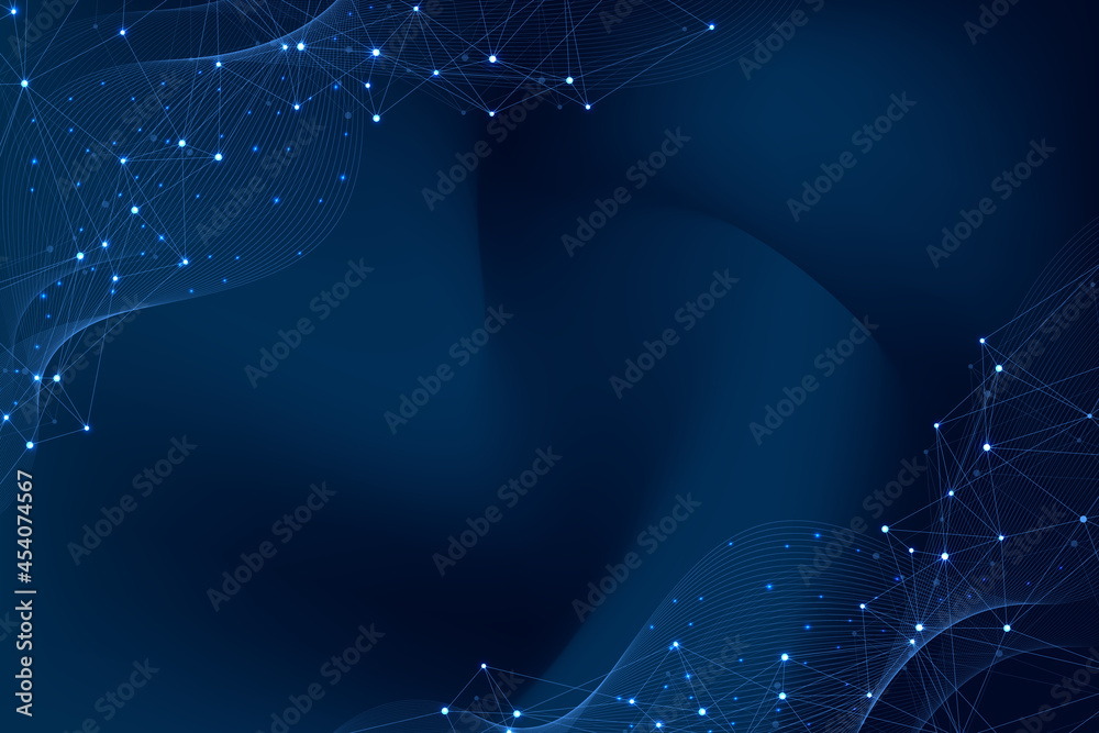 Aufkleber Big data visualization. Social network or business analytics representation. Abstract graphics. Futuristic infographic illustration.