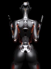 3D rendering illustration sci-fi female robot © xiaoxunyue2014