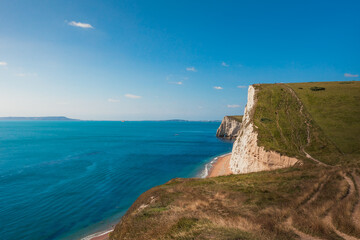 cliffs over sea
