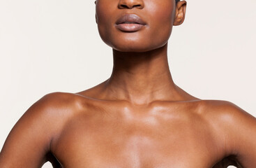 Close-up of female chest