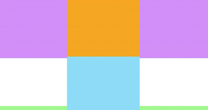 Animation of colorful rectangles moving on white background