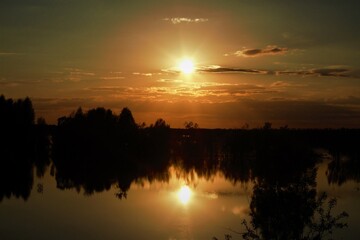 sunset over the river