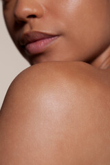 Close-up of female shoulder