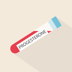 progesterone hormone test tube concept- vector illustration