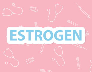 estrogen female hormone concept - vector illustration - obrazy, fototapety, plakaty