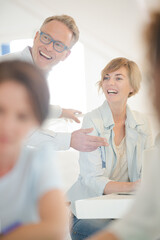 Fototapeta premium Portrait of talking office workers