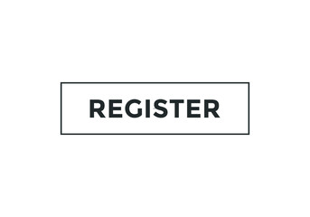 register text sign icon. rectangle stroke web button template.	
