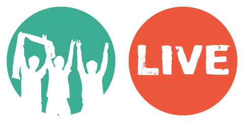 Banner mit 2 Buttons: Konzert, Festival, Fußball oder Sport live im Livestream