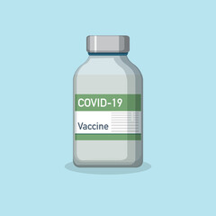 Covid-19 Vaccine bottle isolated