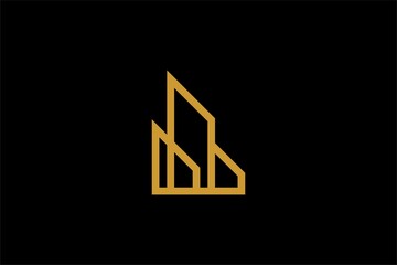 Architectural logo design vector. Real estate line logo design. Outline home abstract illustration symbol.