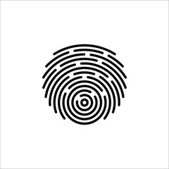 Fingerprint sign icon. Digital security authentication concept on white background. color editable eps 10