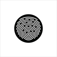 Fingerprint sign icon. Digital security authentication concept on white background. color editable eps 10