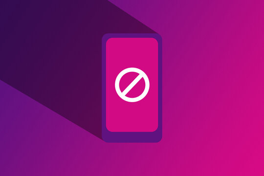 Smartphone Illustration Minimalist Graphic for Ecommerce and Social Media Technology. Purple/Pink