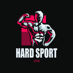 Sporty and athletic man. Muscular body. Vector sport illustration.