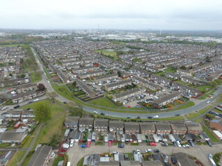 aerial photography of sutton park, Hull, housing estate. Kingston upon Hull Yorkshire England 
