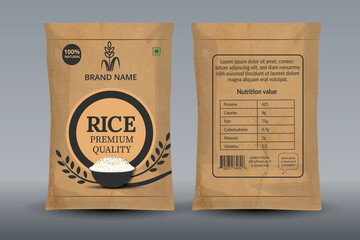 Rice Paper Bag Packaging Template